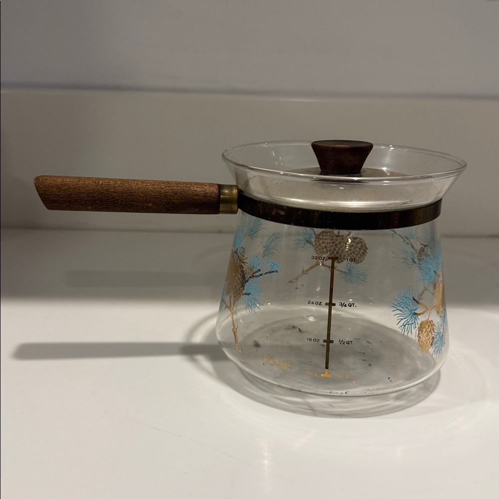 VINTAGE 1960s David Douglas Flameproof Coffee Pot Blue Gold Percolator Farmhouse - Picture 3 of 5
